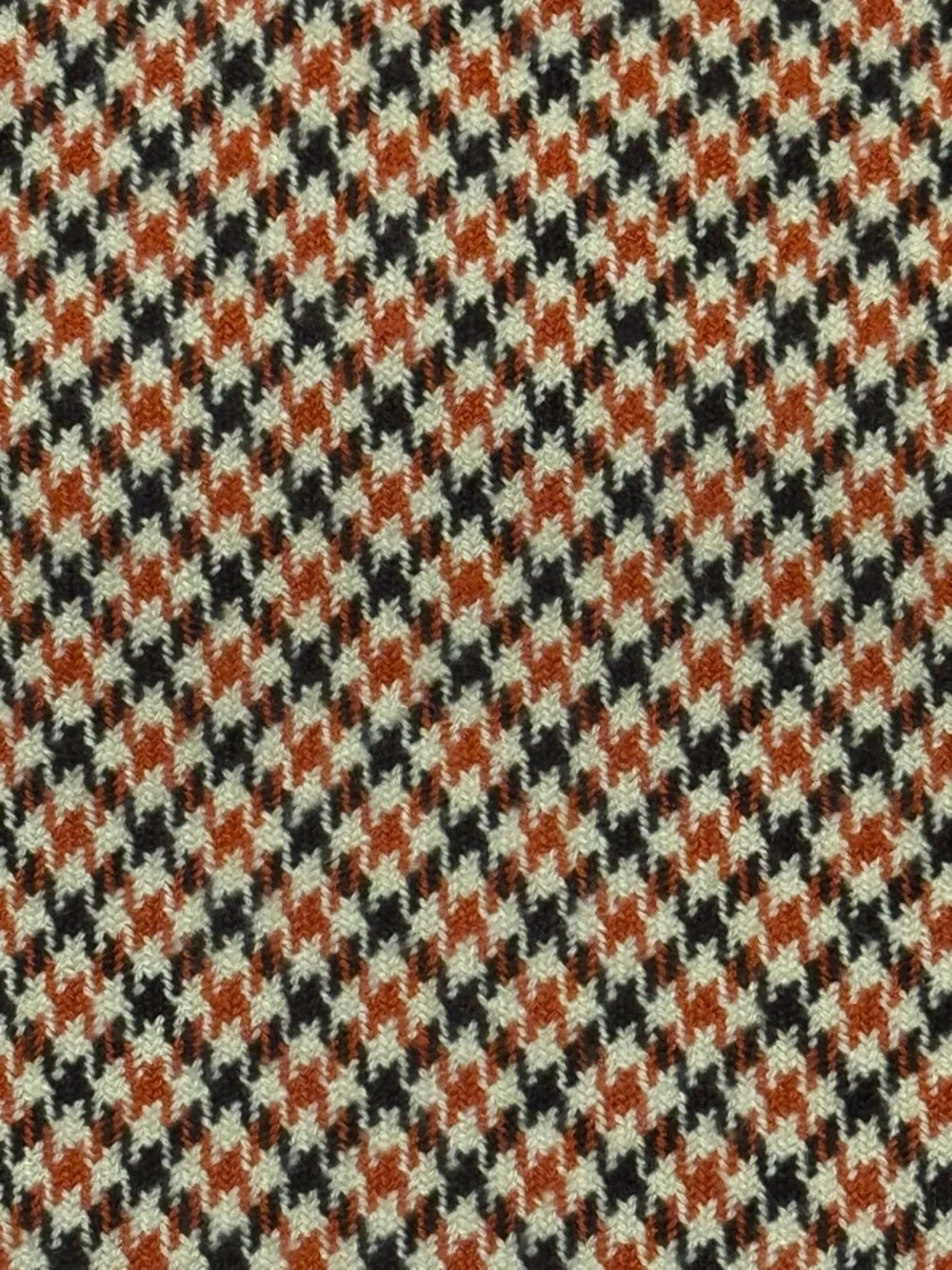 Talbots Woman Orange Black Houndstooth Wool Blend Skirt Size 20W
